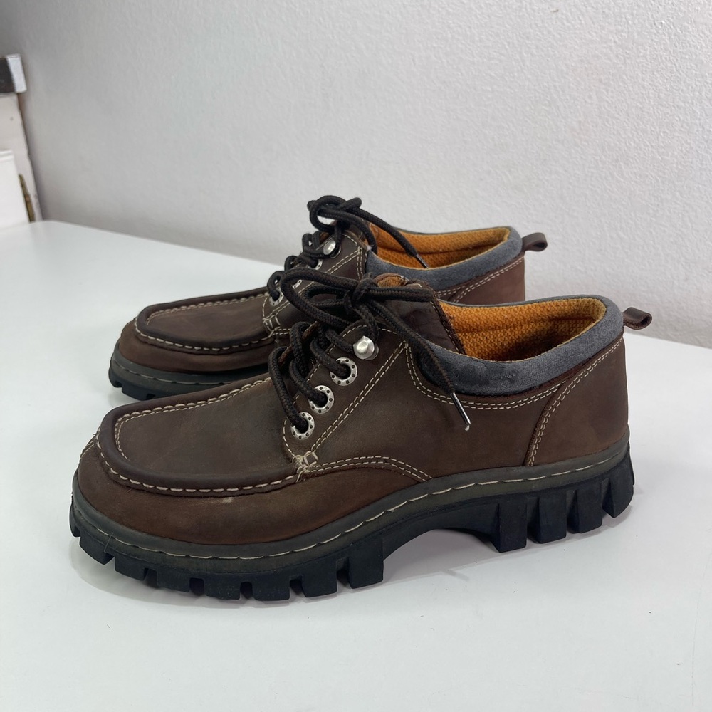 VTG Y2K Candies Leather Chunky Combat Boots Women 9 Grunge Hiking Lace Up